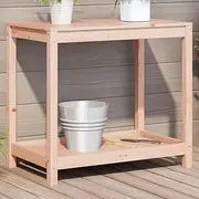 Potting Table with Shelf 82.5x50x75 cm Solid Wood Douglas,Extra Large Wooden Potting Bench with Storage for Outdoors & Indoors Gardening