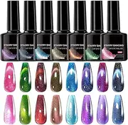 Magnetic Nail Polish Gel | 8 Colors Shiny Gel Magnetic Nail Polish,High-Shine Finish Tool Kit Long-Lasting Manicure Tools for Home Salon