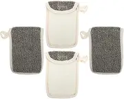 Baluue 4 Pack Black Linen Bar Soap Pouch Bubble Foaming Soap Bag Portable for Drying Shower