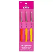 Susan Bates Steelite Soft Ergonomic Steel Crochet Hook Set-Extra Fine - Sizes 0.