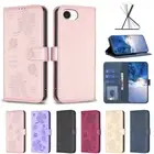 For Samsung Galaxy A56 A55 A54 A53 A52 Flower Pattern ID Card Wallet Phone Case