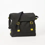 Cotton Canvas Webbing Shoulder Bag HAVERSACK BLACK WH1