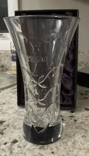 Texas Longhorn Bohemian Handmade Crystal Vase
