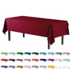 Exquisite 4-Pack Burgundy Plastic Table Cloth - 54In. X 108In. - Disposable T...