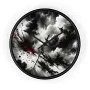 Home Decor Wall Clock Abstract Expressionism Emotional Ink Storm