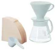 Hario V60 Pour Over Coffee Starter Set with Dripper Server Scoop and Filters