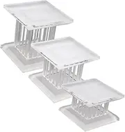 3pcs Acrylic Display Stand Multi Functional Roman Pillar Pedestal for Jewelry Perfume Figures Elegant Tabletop Organizer for Home and Collectibles