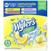Wyler's Light Lemonade Variety Pack Drink Mix Singles to Go 4 Flavors 40-COUNT