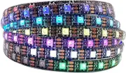 LOAMLIN WS2812B IC RGB 5050SMD ECO Individual Addressable LED Strip Light, 16.4FT 300LED 60LED/m Flexible Full Color IP65 Waterproof DC5V Black PCB for DIY Project (No Power Adapter or Controller)