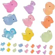 TOBBOMEY Landscape : 27-Piece Resin Dinosaur Set Mini Dino Figures Glow-in-The-Dark Decor