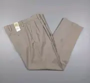 Dockers Pants Mens 33x32 Brown Classic Fit Pleated All Motion New