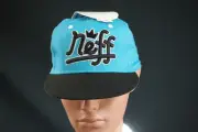 NEFF BLUE/BLACK MEN'S FLAT BILL W/NEFF LOGO SNAPBACK BALL CAP/HAT ONE SIZE