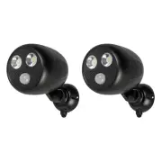Defiant Battery Powered 120-Degree Black Motion Activated LED Flood Light (2 Pk)
