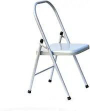 Eqvexd Silver Yoga Chair,Pilates Chair,Yoga Chair Iyengar,Backless Yoga Chair Prop,Foldable and Portable Folding Stools for Yoga,Silver white-88cm×48cm