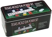various Poker Set Metal Box 200 Poker Chips 2 Covers Spacer Button Board Game
