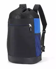 Tri-Mesh Microfiber Drawstring Backpack Leatherette Bottom Kids Teens Bookbag