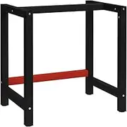Work Bench Frame Metal 80x57x79 cm Black and Red,Table Legs 7.8KG-147927