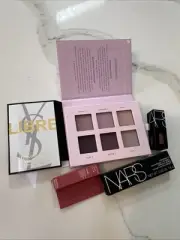 Makeup Lot Eyeshadow, NARS, YSL Libre Perfume, Lip Liner & Rare Beauty Lip Oil