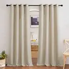 Light Filtering Linen Curtains 84 inch Long 2 Panels Set, Grommet Privacy Add...