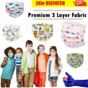 ❥50× Children's Printed Mask 3 Layer Disposâble Face Mask Protective Breathable