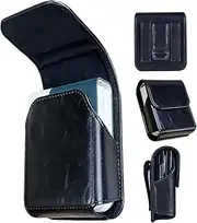 Maezar for Samsung Galaxy Z Flip 6 5 4 3 Belt Holster Phone Case, Leather Phone Pouch, Belt Clip Phone Holder for Motorola Razr + 2023, 40 Ultra, Razr 5G