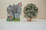 Cat's Meow Village Breast Cancer Awareness and Research Trees - 2 Pieces -