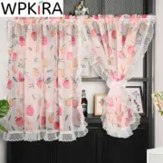 1PC Ruffled Window Screen Half Curtain Short Curtain Coffee Curtain Door Curtain