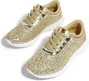 [LUCKY STEP] Women's Glitter Shoes Sparkly Lightweight Metallic Sequins Tennis Sneakers