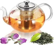 Glass Teapot Kettle - OAMCEG 40 OZ / 1.2 L Teapot with removable Infuser + Lid