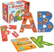 Wooden Alphabet Puzzles for Kids Ages 3-5, ABC Learning for Toddlers Ages 3+, Si