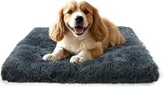 Dog Bed, Cat Bed, Small Dog Cushion, Washable, Fluffy Dog Mat, Long Plush, Soft Padding, Multifunctional Dog Crate Mattress, Dark Grey, 50 x 40 x 5 cm