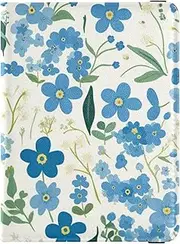[Amooorous] Small Flower Blue and Green Leather decorative Passport Holders Travel Documents Organizer Protector Card Holder Passport Case Ultra Slim, small flower Blue and green, 1 size