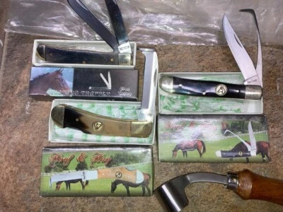 Set Of 5 Horse Hoof Care Knives Sided Blades Farriers Trimmers