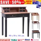 Wooden Study Desk with Storage Drawers Console Writing Dressing Table Rustic