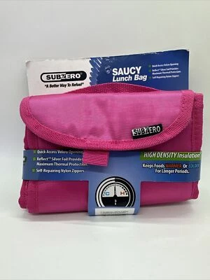 SubZero Lunch Bag Tote High Density Insulation with Reflect Silver Foil, Pink