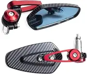 For B&M&W R1200gs R1200GS R1200RT Decoration Motorcycle Handlebar Rearview Mirror 22mm Motorcycle Accessories Rear Side Mirror(Red)