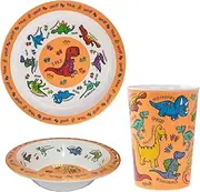 Children's Dinosaur Design Melamine Tableware (Plate, Bowl, Beaker Set)