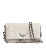 Zadig Voltaire Rock Nano XL Quilted Clutch Bag One size White