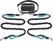 Upliftjoys Hands Free Dog Leash with Zipper Pouch, Upliftjoys Dog Leash, Dual Padded Handles Running Leashs, Retractable Dogs Leashes for Small＆Large Dogs(#Blue A,2 Leashes)