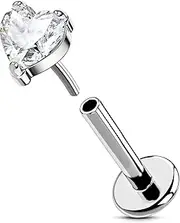 OUFER Body Piercing Helix Piercing Earring Stud Threadless 16G Labret Piercing 316L Stainless Steel Lip Tragus Conch Piercing Jewellery