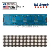 MAX7219 Microcontroller 4 In-1 Display LED Dot Matrix Module Green + 5P Line US