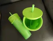 Halloween Slime Green Glow In The Dark Tumbler Cup 24oz Christmas Gift New