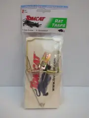 TOMCAT RAT TRAPS Wood board / Metal Snap Set of Two