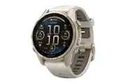 Garmin Fenix 8 AMOLED Sapphire Smart Sports Watch (Soft Gold with Fog Grey and Dark Sandstone Band, 43mm)