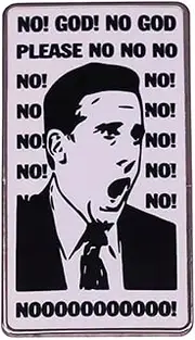 [Pinstant] Michael Scott No! God! No God Please Toby Returns The Office Dunder Mifflin Comedy TV Show 1.2" Enamel Pin Badge, 1.2 Inches, Enamel, enamel
