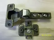 HINGE & BRACKET SET, 3213C-3-ADAE, 320C-ADAE, AMEROCK, ANTIQUE ENGLISH, CLIP ON