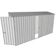 Build-a-Shed 0.8 x 3.7 x 2m Hinged Door Tunnel Shed With Single Sliding Side Door - Zinc
