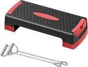 Aerobic Exercise Step with Riser Adjustable Height Indoor with 2Pcs Resistance Bands & Handles for Home Gym Aerobic Stepper