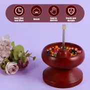 Wooden Bead Spinner with Beading Needle Manual Clay Beads Spinner Bowl figFs