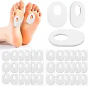 60 Pcs Callus Pads, Soft Felt Callus Cushion Pads for Bottom of Foot Oval Shape Corn Pads, Self Adhesive Foot Callus Cushions, Corn Protectors for Men Women Feet Toes Pain Relief, White